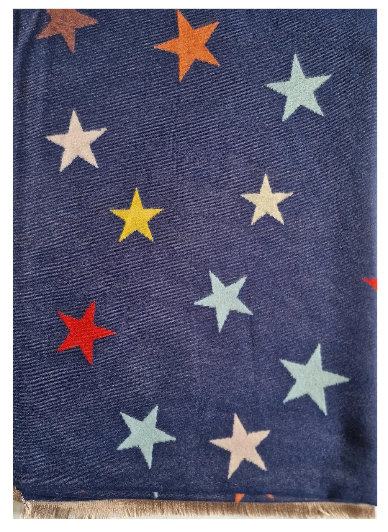 Hazy Blue Womens Pashmina Feel Scarf - Star