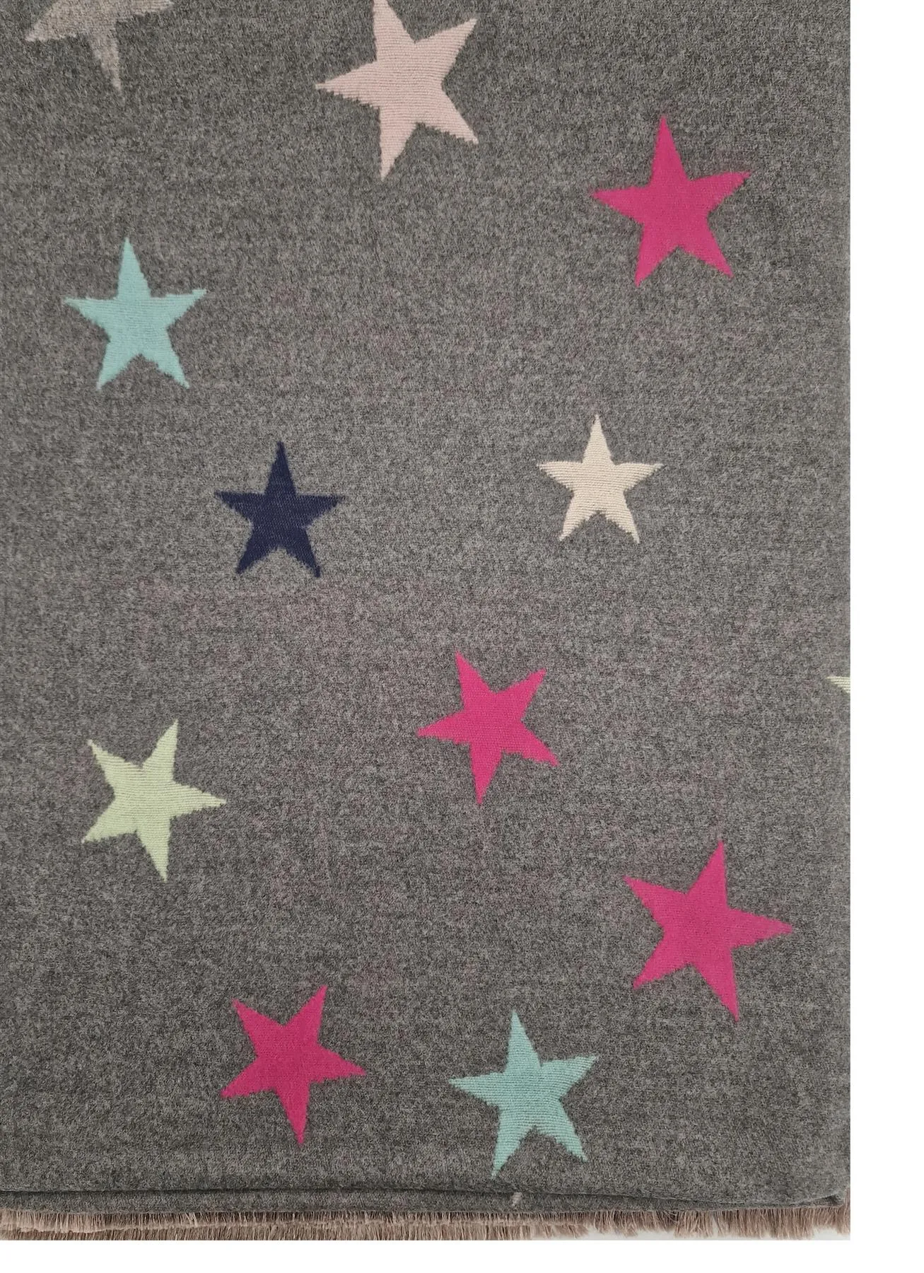 Hazy Blue Womens Pashmina Feel Scarf - Star