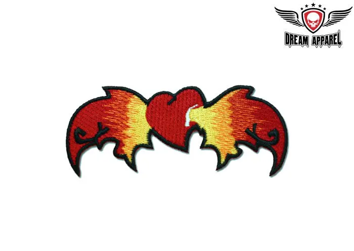 Heart With Flaming Wings Patch