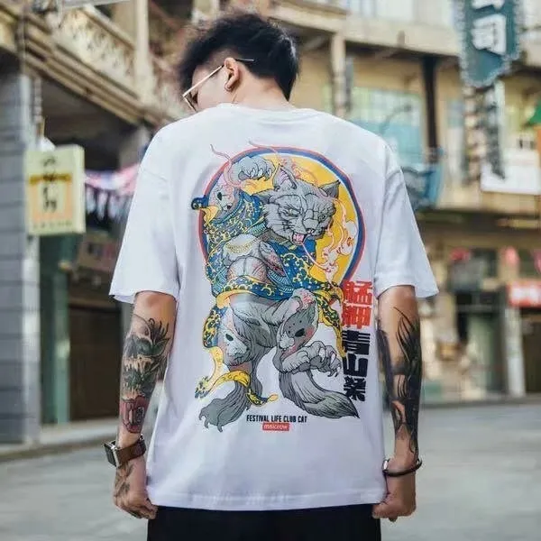 Hip Hop T Shirt Men Snake Ghost T-shirt Harajuku Streetwear Tshirt Short Sleeve Summer Tops Tee HipHop Back Printed S-5XL