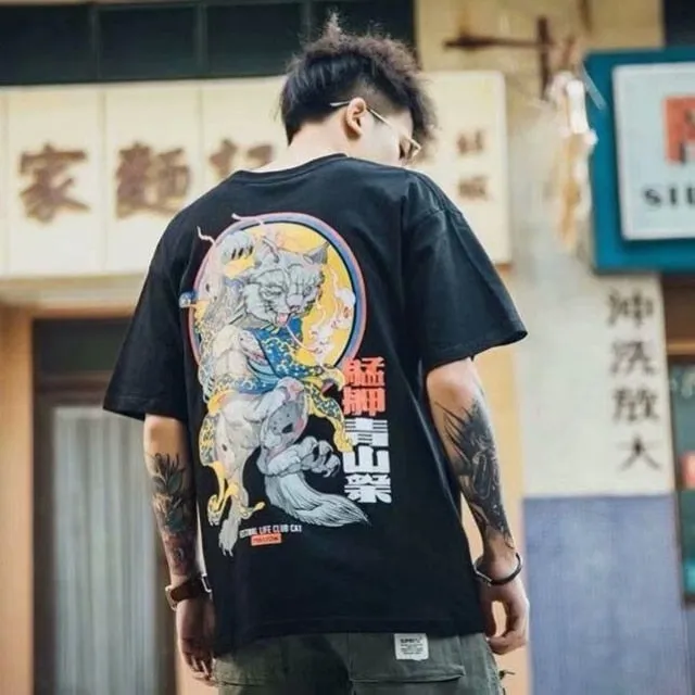 Hip Hop T Shirt Men Snake Ghost T-shirt Harajuku Streetwear Tshirt Short Sleeve Summer Tops Tee HipHop Back Printed S-5XL