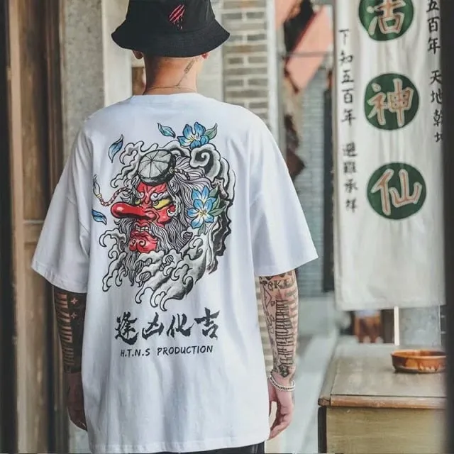 Hip Hop T Shirt Men Snake Ghost T-shirt Harajuku Streetwear Tshirt Short Sleeve Summer Tops Tee HipHop Back Printed S-5XL