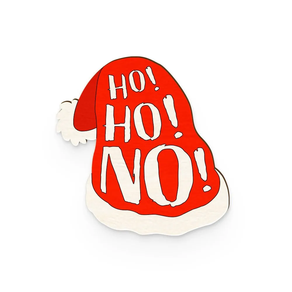 Ho Ho Hat Hand Painted Wooden Pin