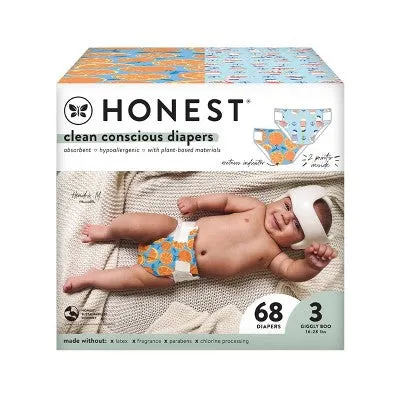 Honest Clean Conscious Disposable Diapers - Feelin' Nauti & Orange You Cute -