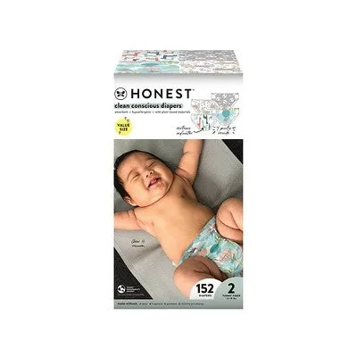 Honest Clean Conscious Disposable Diapers - Four Print Pack- Size 2 - 152ct