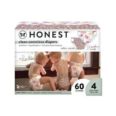 Honest Clean Conscious Disposable Diapers - Wild Thang & Rose Blossom - Size 4