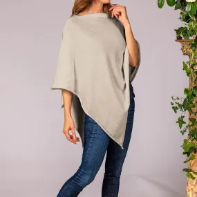 Honey Beige Cotton and Cashmere Poncho