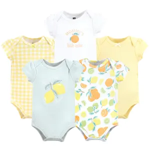 Hudson Baby Cotton Bodysuits, Citrus Mint