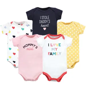 Hudson Baby Cotton Bodysuits, Girl Bold Family