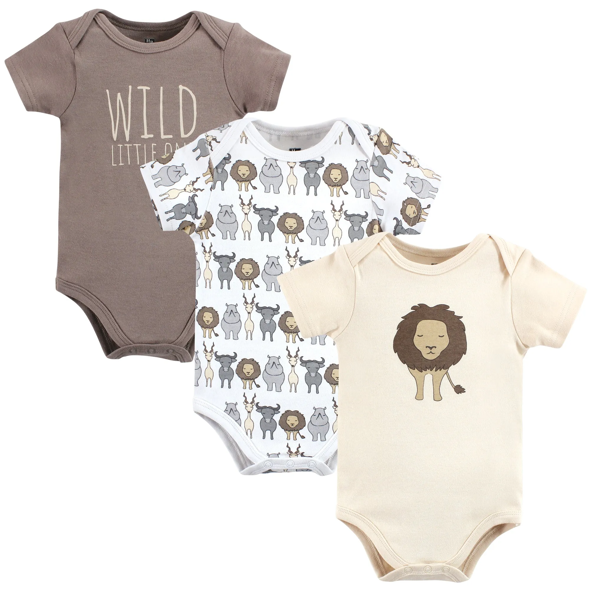 Hudson Baby Cotton Bodysuits, Safari Lion