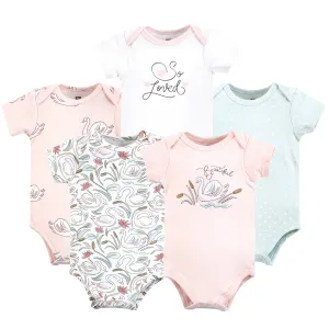 Hudson Baby Cotton Bodysuits, Swan