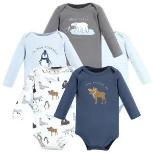 Hudson Baby Cotton Long-Sleeve Bodysuits, Arctic Animals