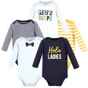 Hudson Baby Cotton Long-Sleeve Bodysuits, Hola Ladies 5-Pack