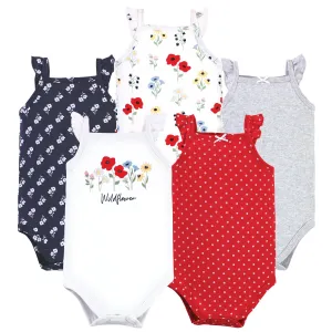 Hudson Baby Cotton Sleeveless Bodysuits, Wildflower