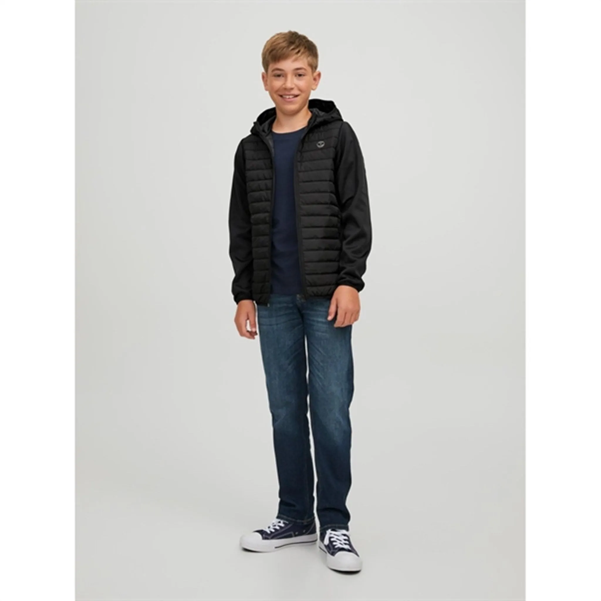 Jack & Jones Junior Black Multi Quilted Transitional Jacket Noos