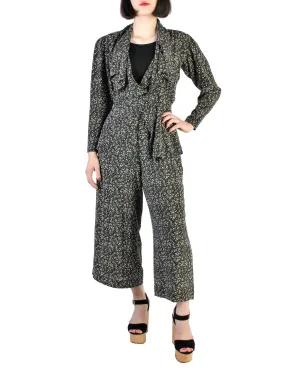 Jean Muir Vintage Polka Dot Silk Draping Jacket and Pants Ensemble Set