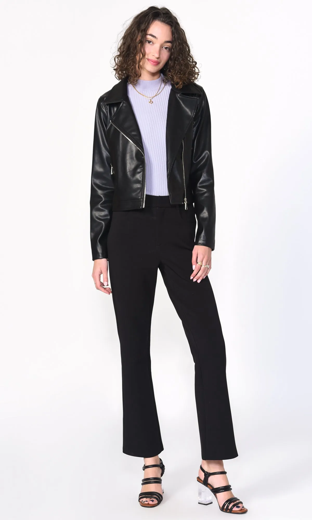 Jen Vegan Leather Moto Jacket