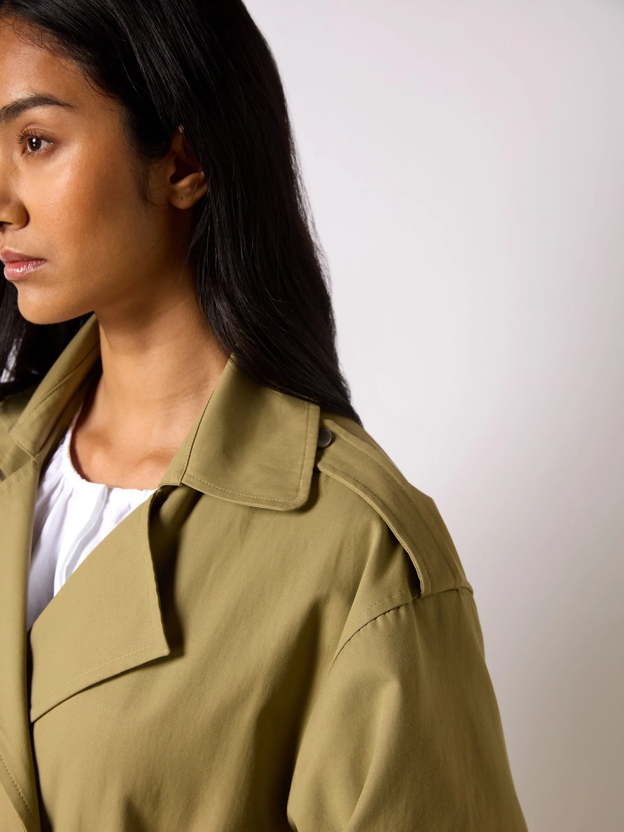 Khaki Belted Trench Coat