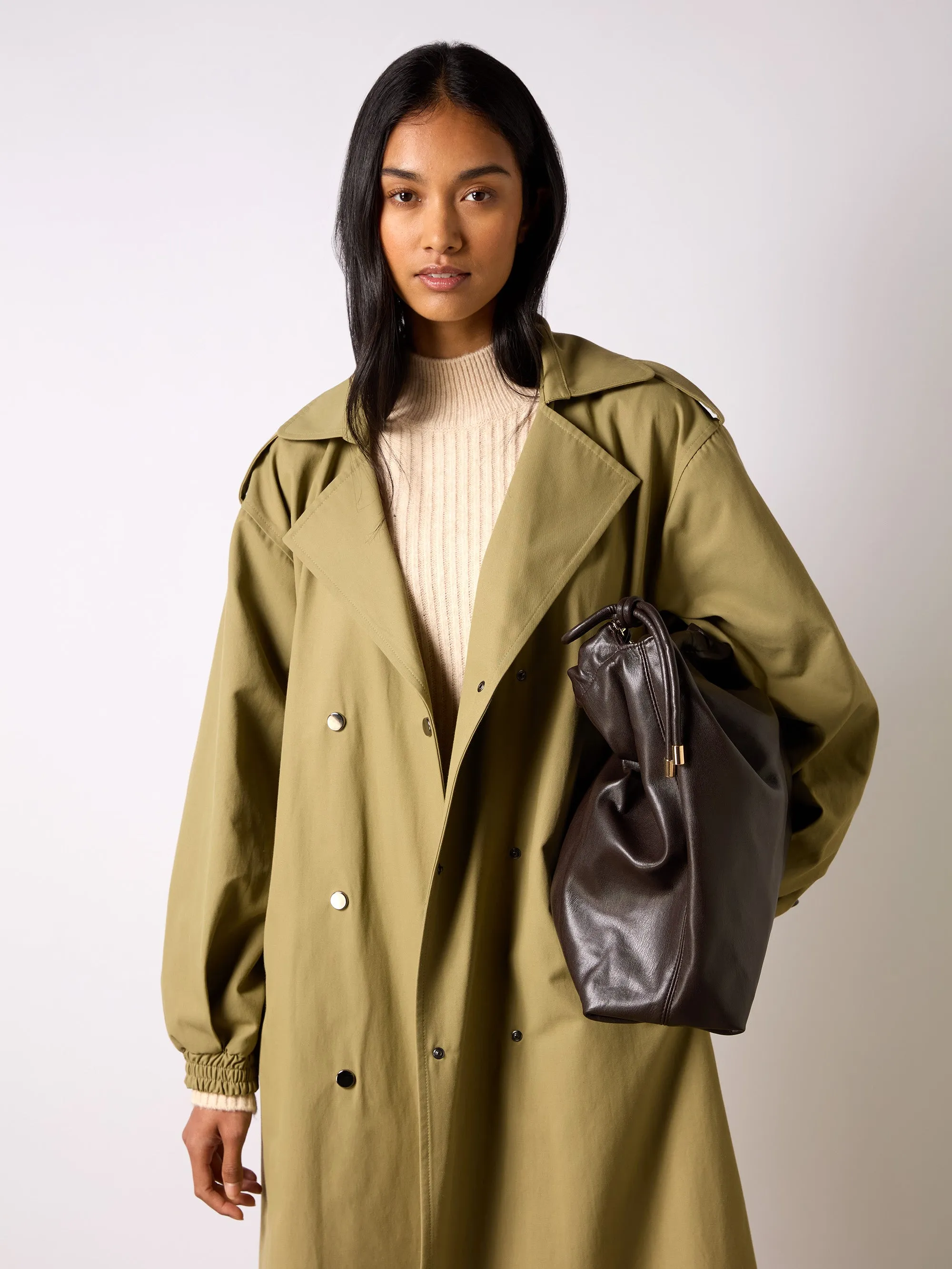 Khaki Belted Trench Coat