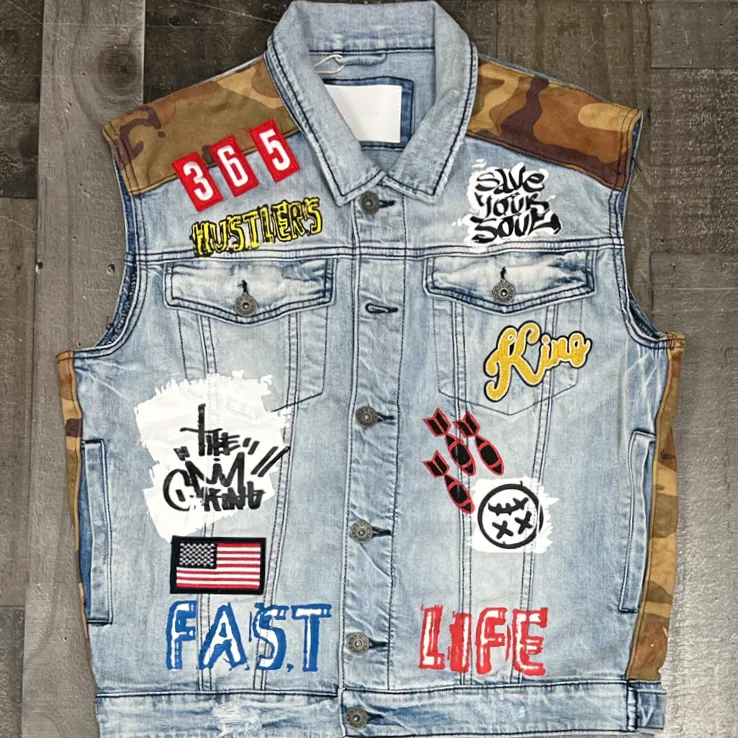 Kloud 9- hustlers fast life denim jacket