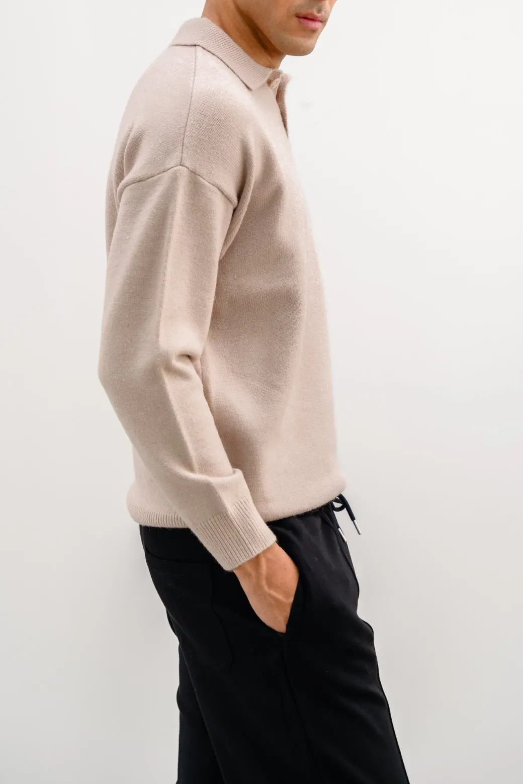 KNIT POLO SWEATER