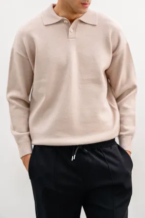 KNIT POLO SWEATER