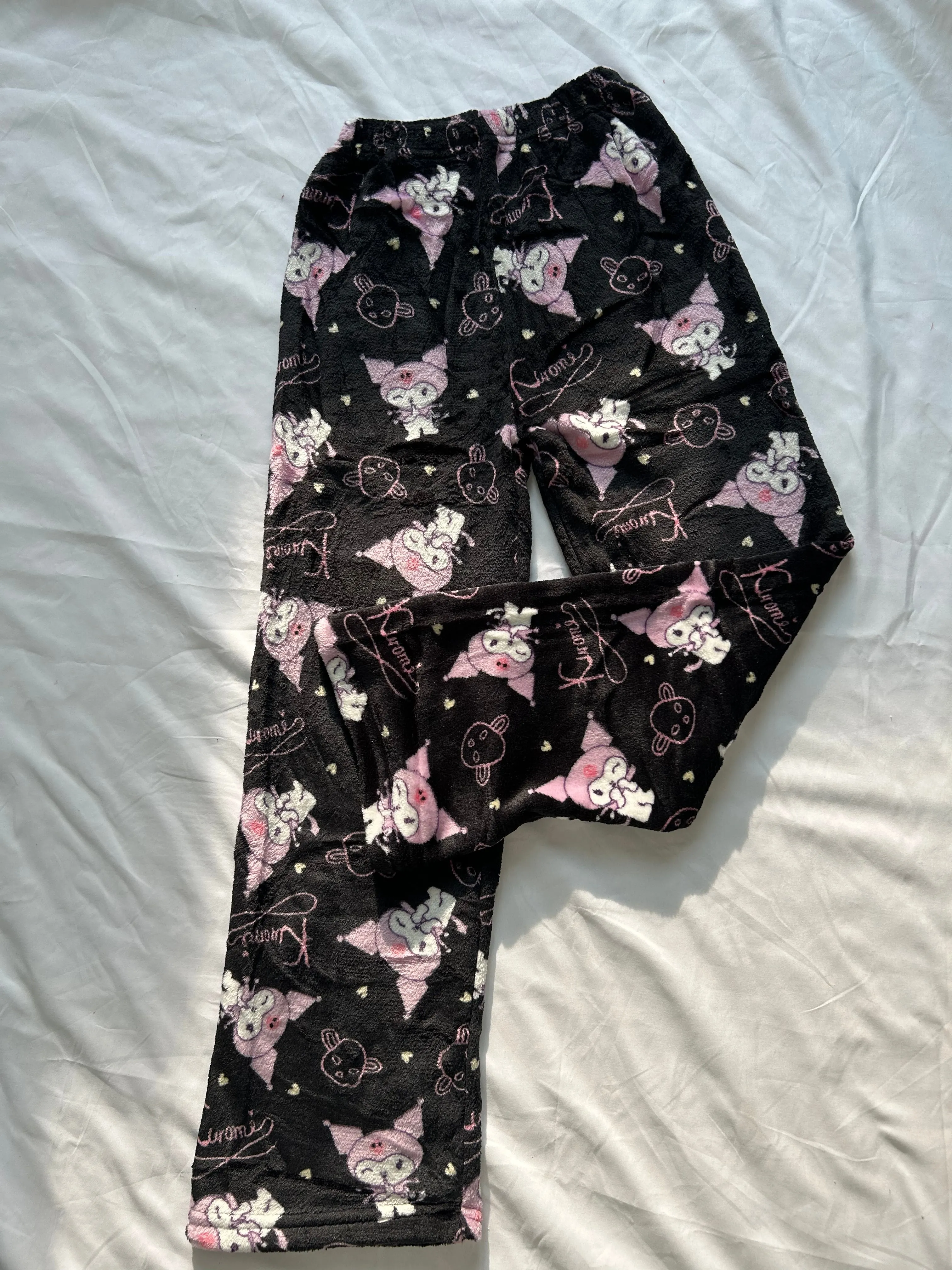 Kuro Black Fuzzy Pajama Pants