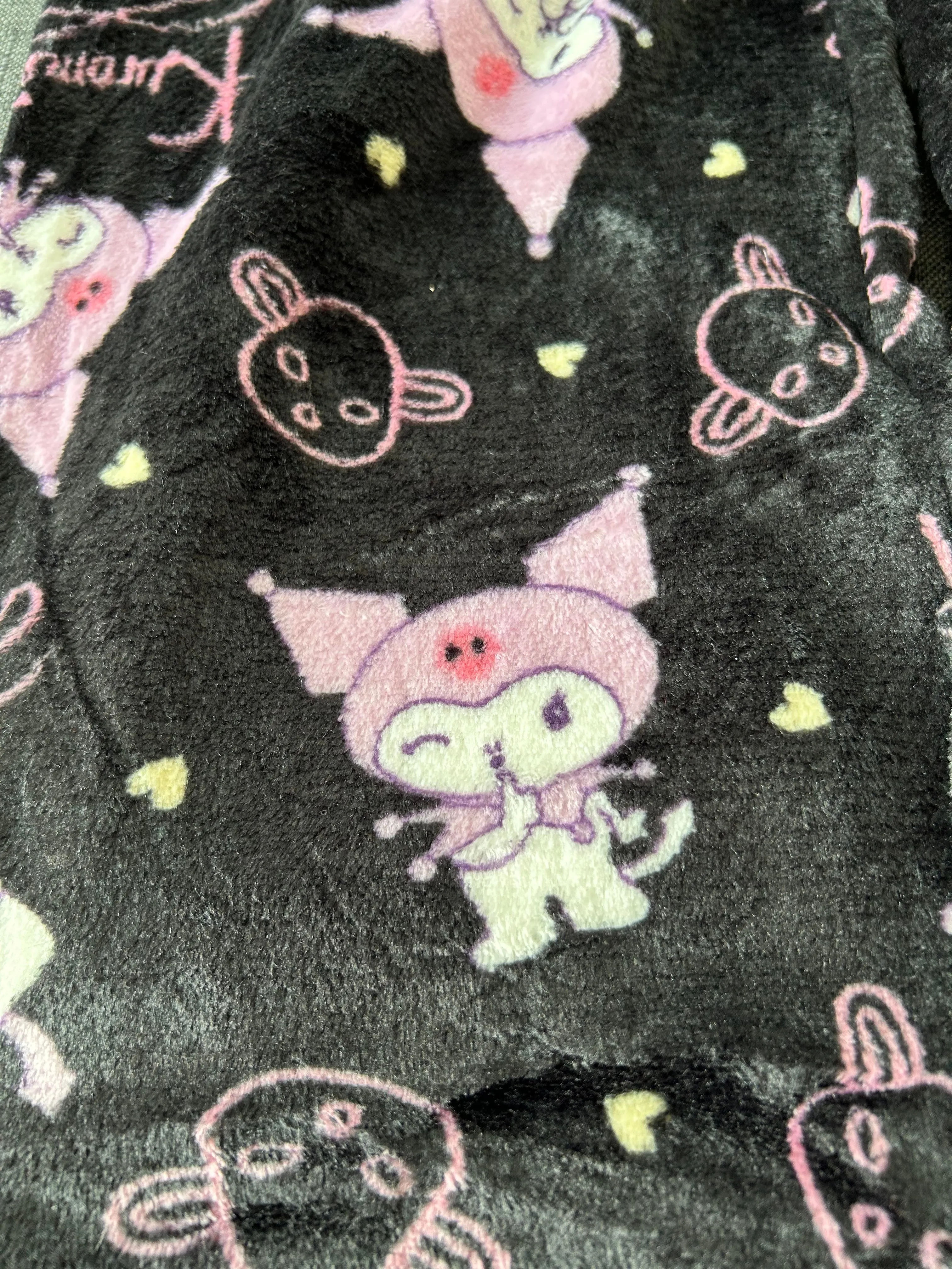 Kuro Black Fuzzy Pajama Pants