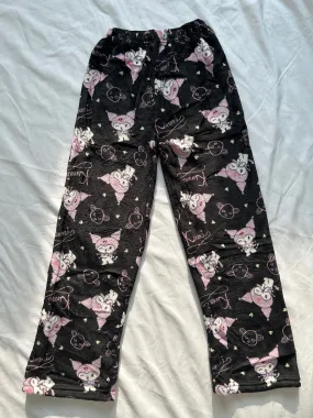 Kuro Black Fuzzy Pajama Pants