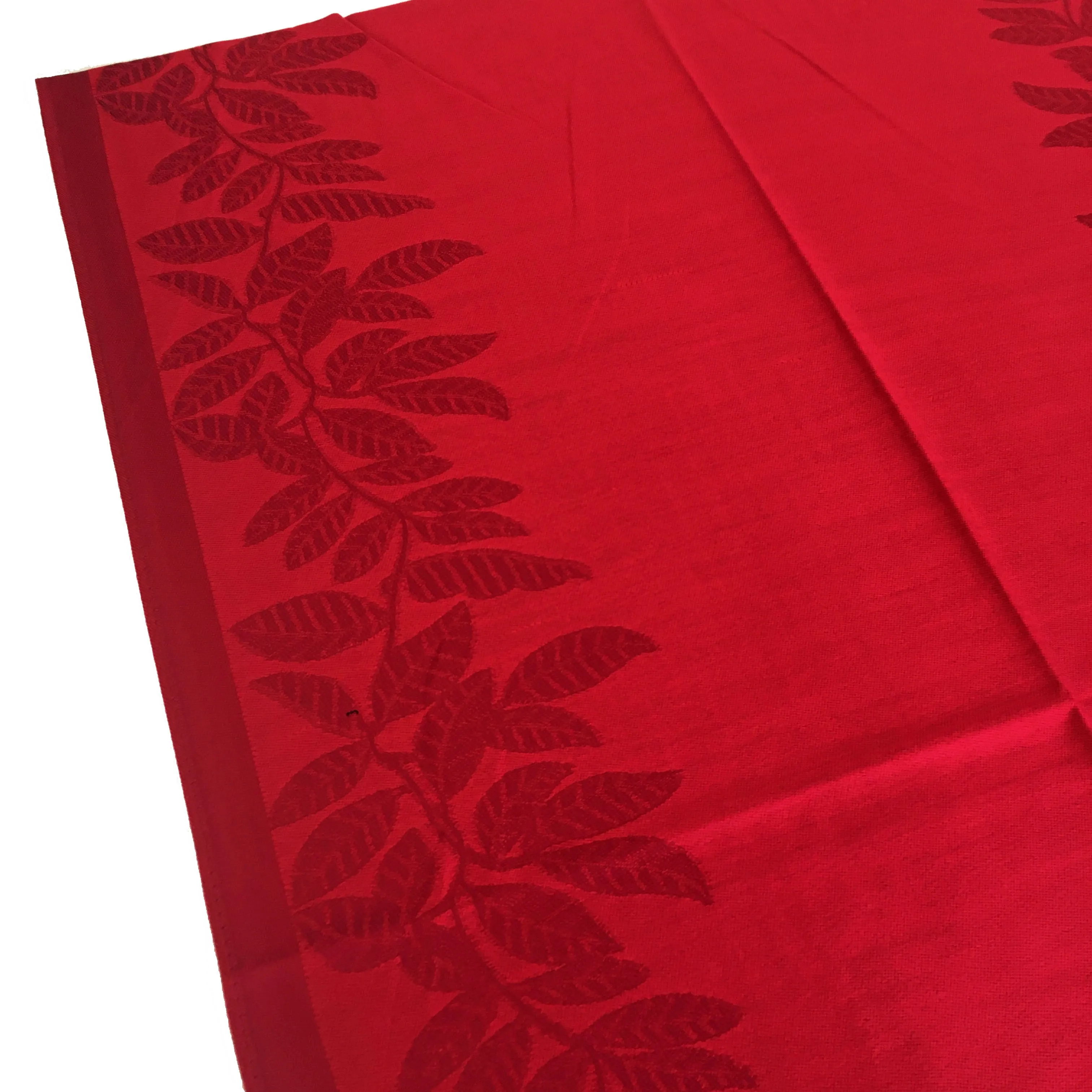 LARGE RED LEAF PRINT REVERSIBLE PASHMINA SHAWL SCARF