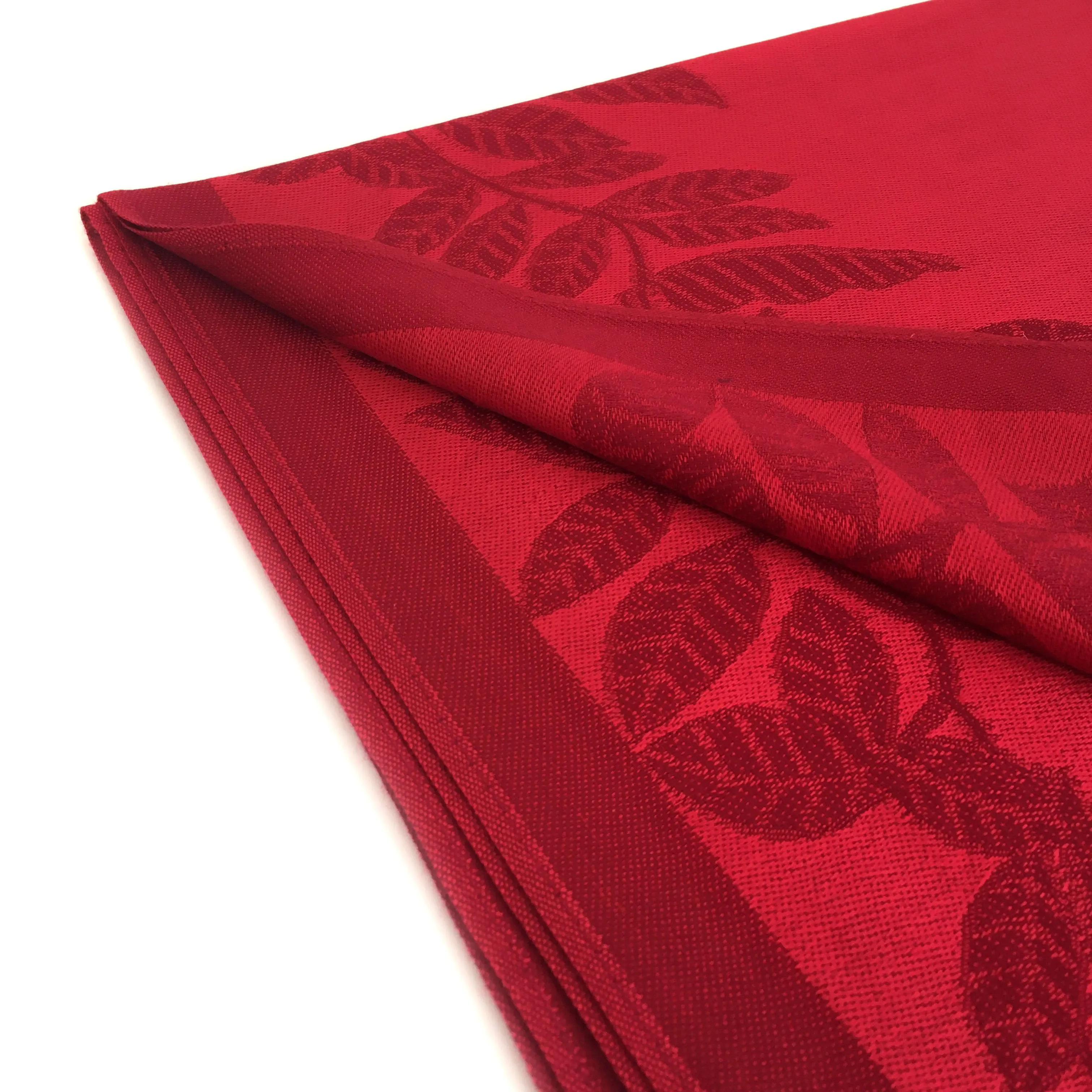 LARGE RED LEAF PRINT REVERSIBLE PASHMINA SHAWL SCARF