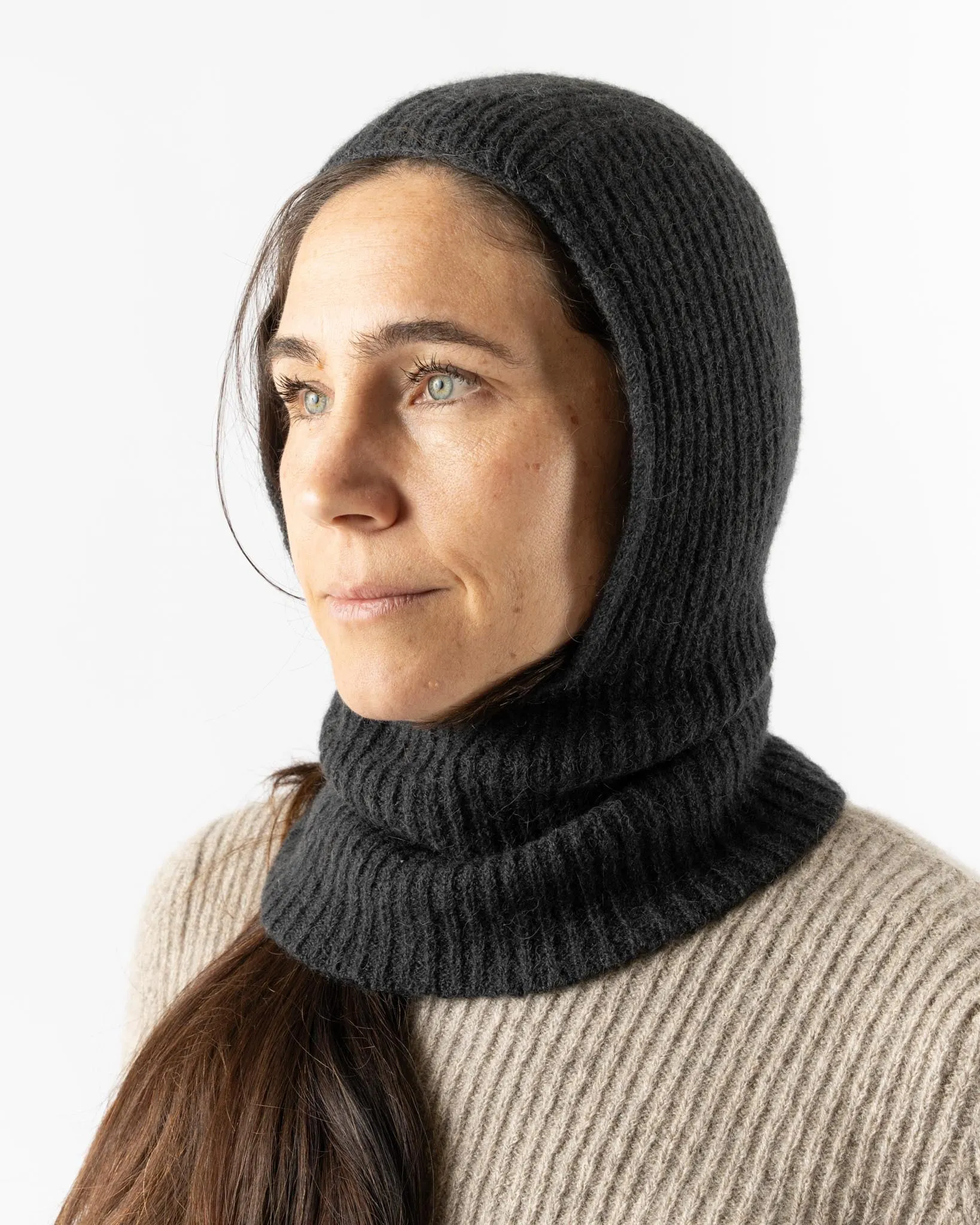 Lauren Manoogian Soft Rib Balaclava in Ink