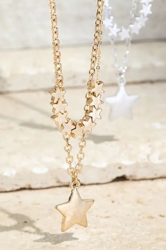 Layered Star Charm Necklace