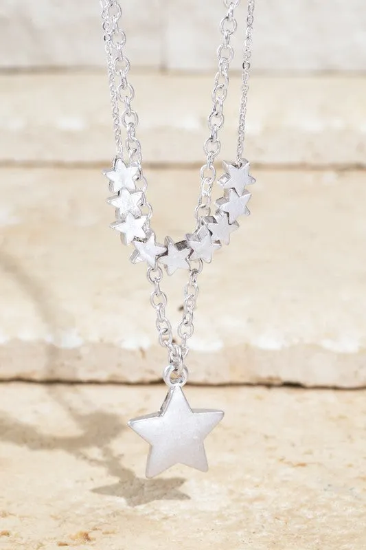 Layered Star Charm Necklace