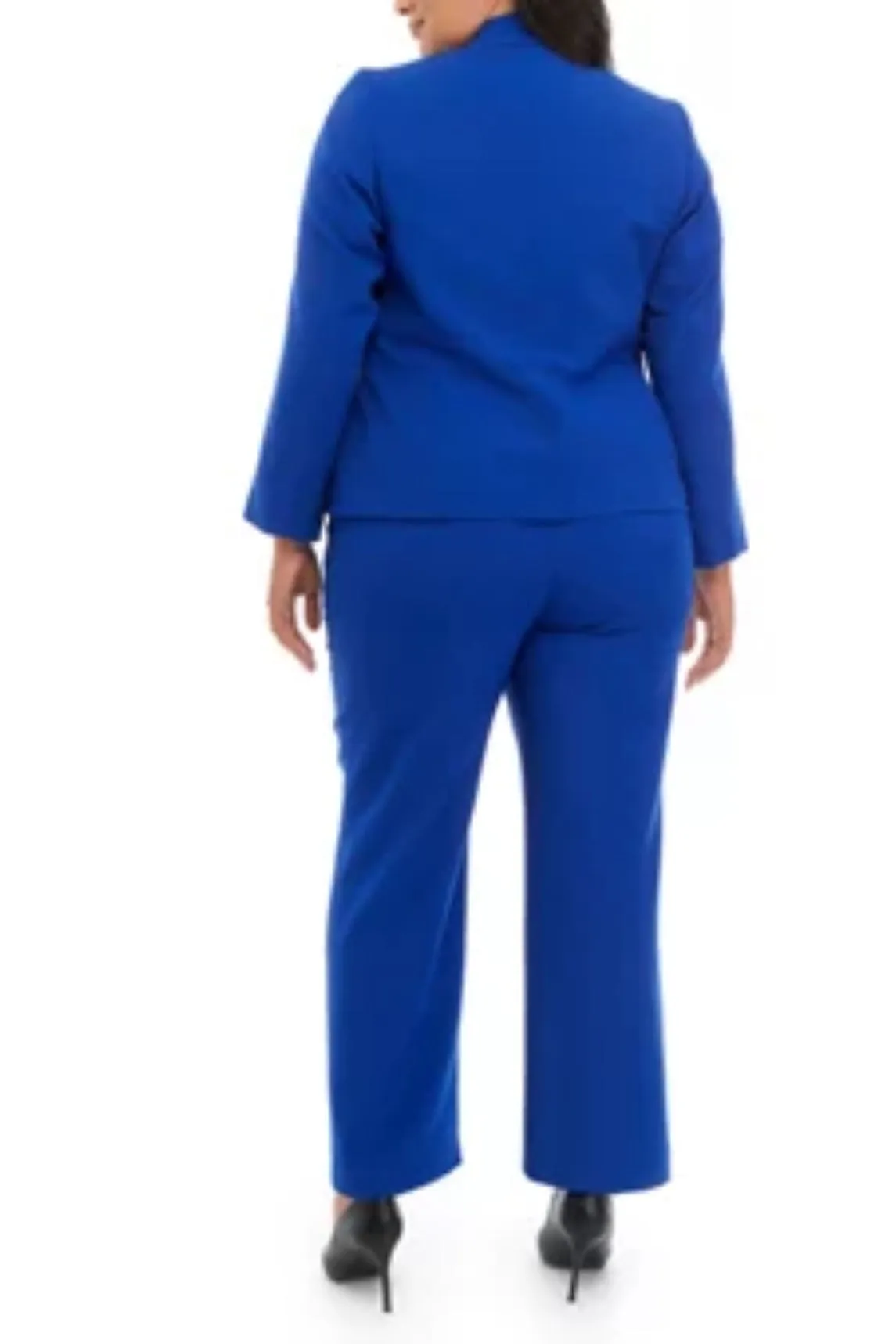 Le Suit Plus Size Crepe Two Button Notch Collar Jacket and Trouser Pant Set