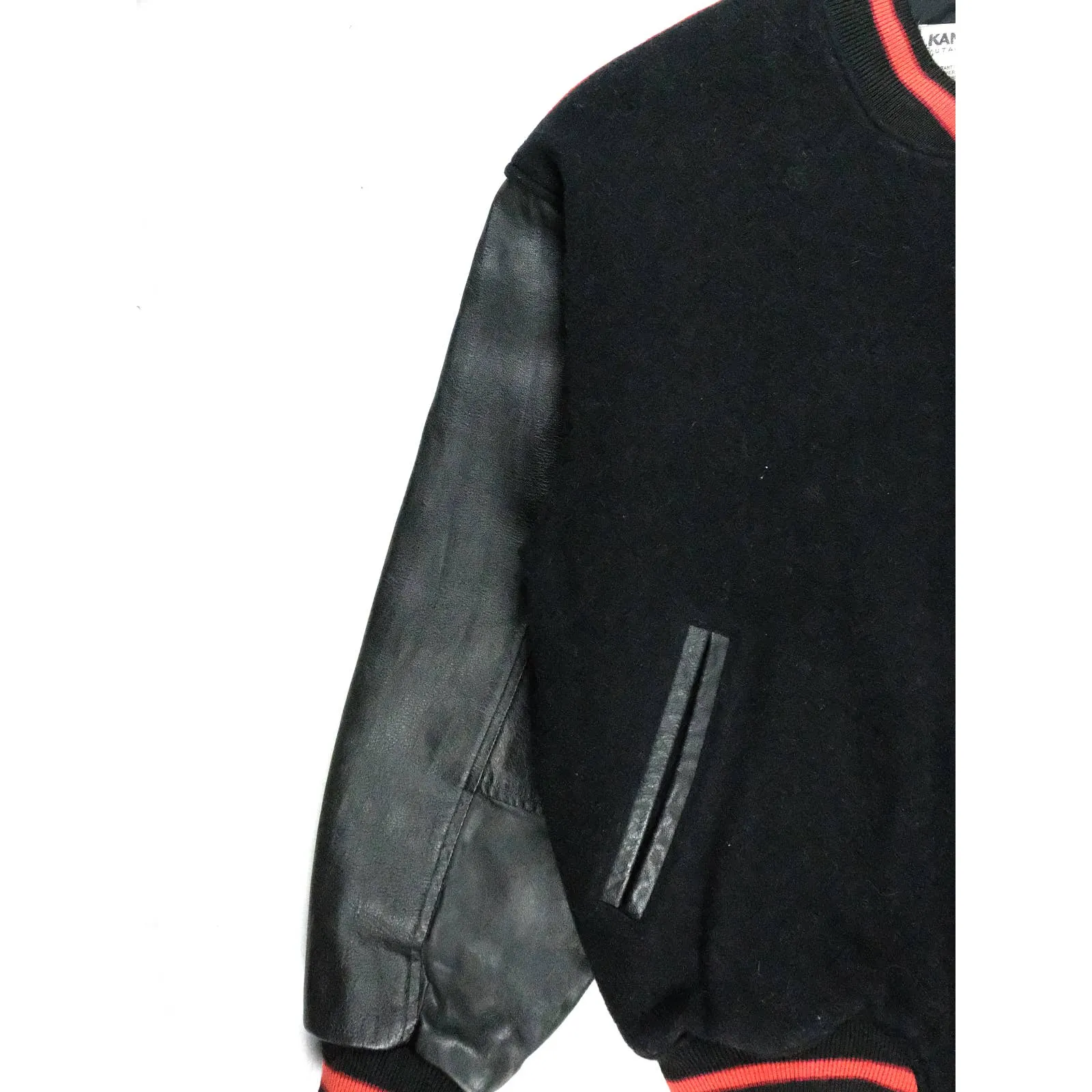 Leather Colorblock Varsity Jacket