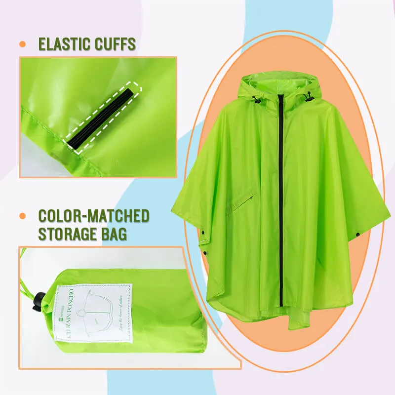 Lightweight Kids Waterproof Outwear Rain Poncho