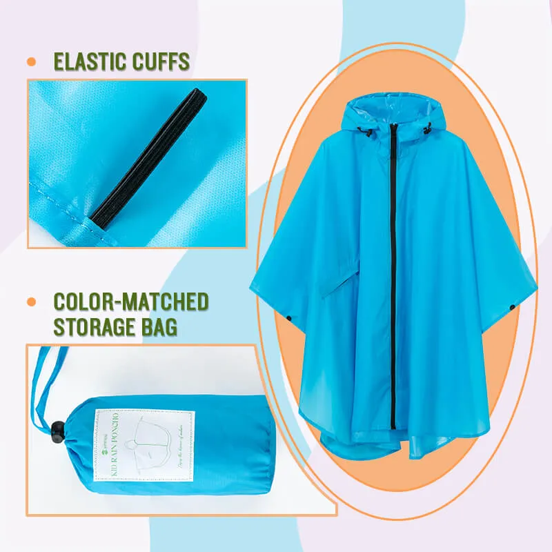 Lightweight Kids Waterproof Outwear Rain Poncho