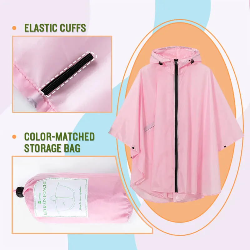 Lightweight Kids Waterproof Outwear Rain Poncho