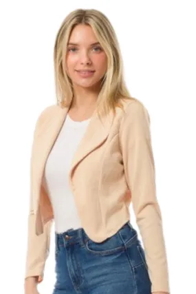 Lightweight Open Front Crop Blazer Style 1189