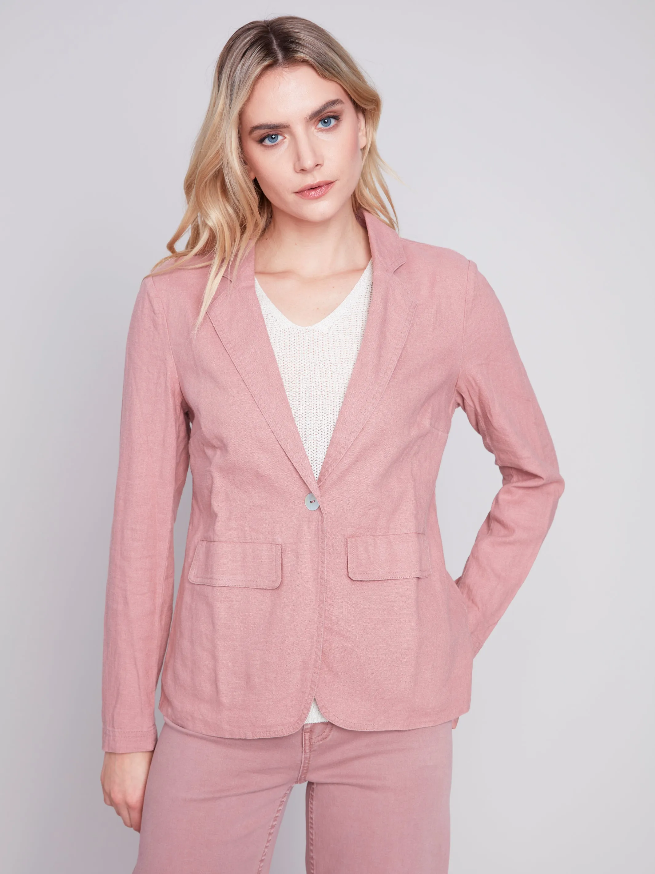 Lined Button Up Blazer