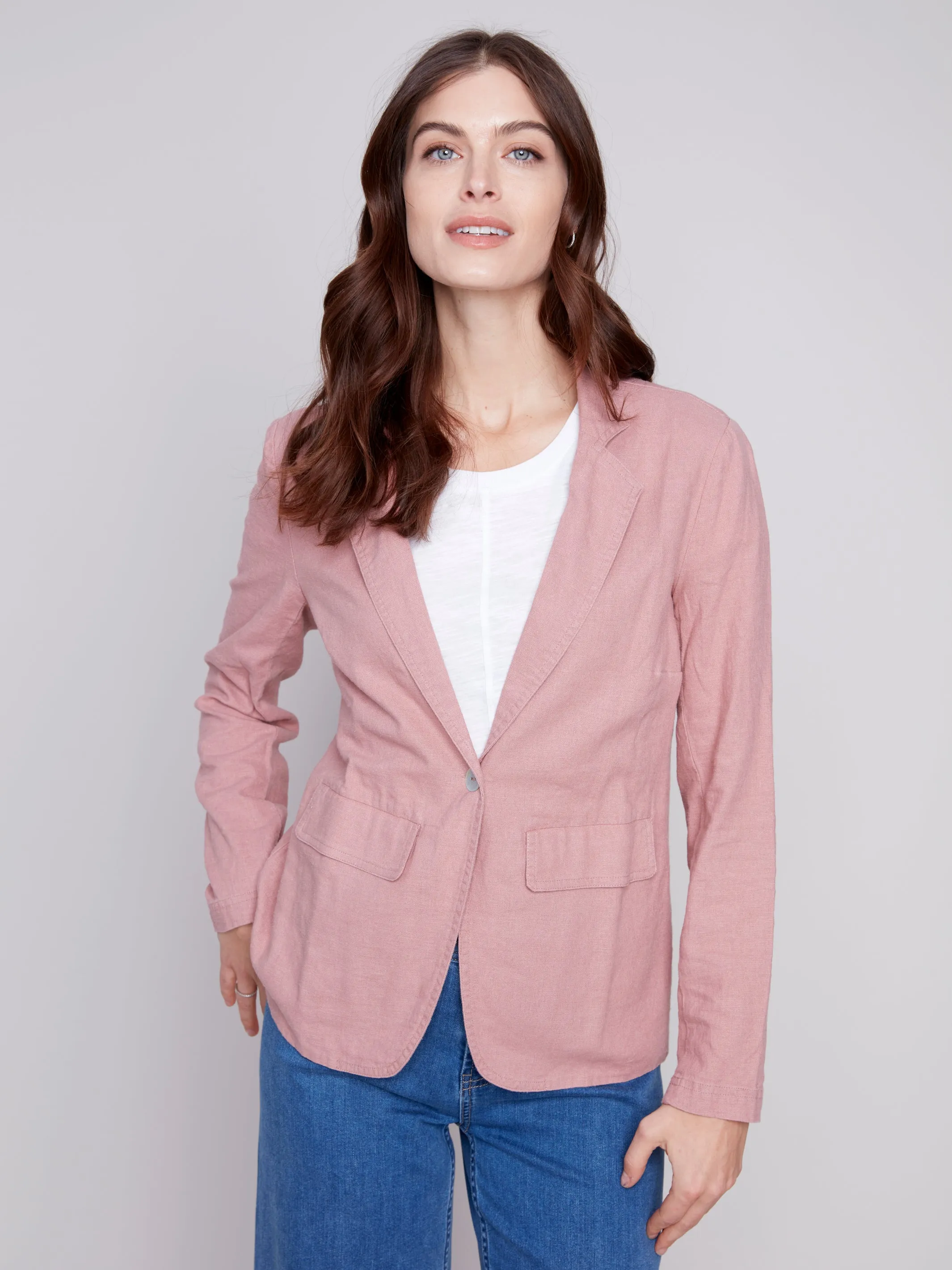 Lined Button Up Blazer