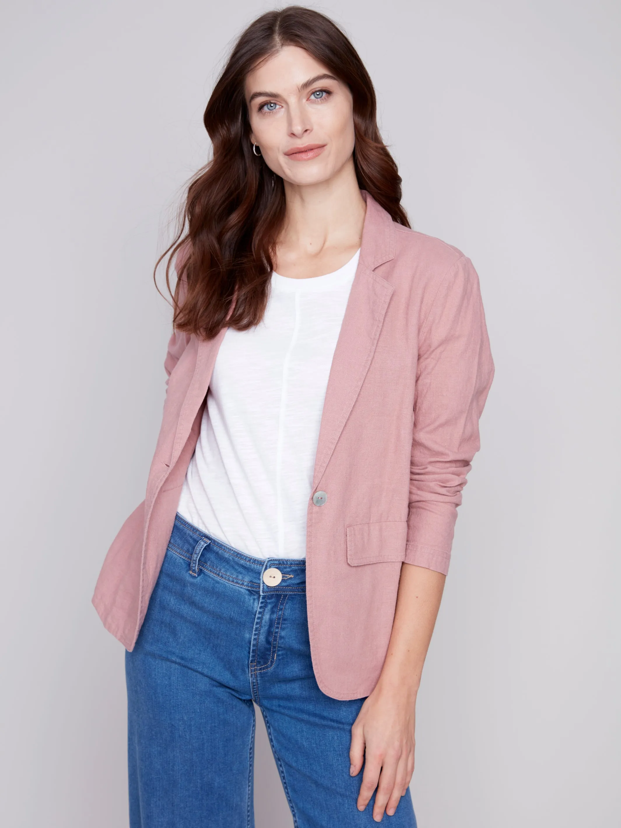 Lined Button Up Blazer