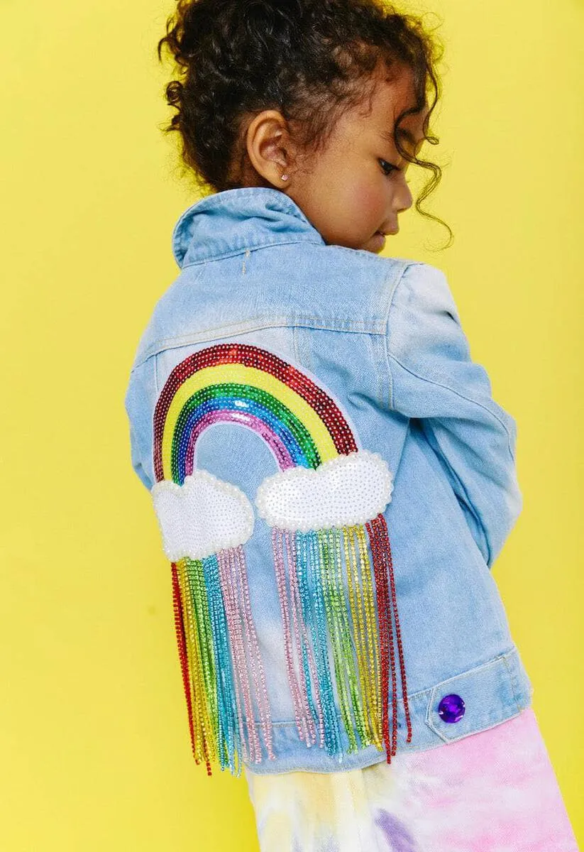 LOL Crystal Rainbow Denim Jacket