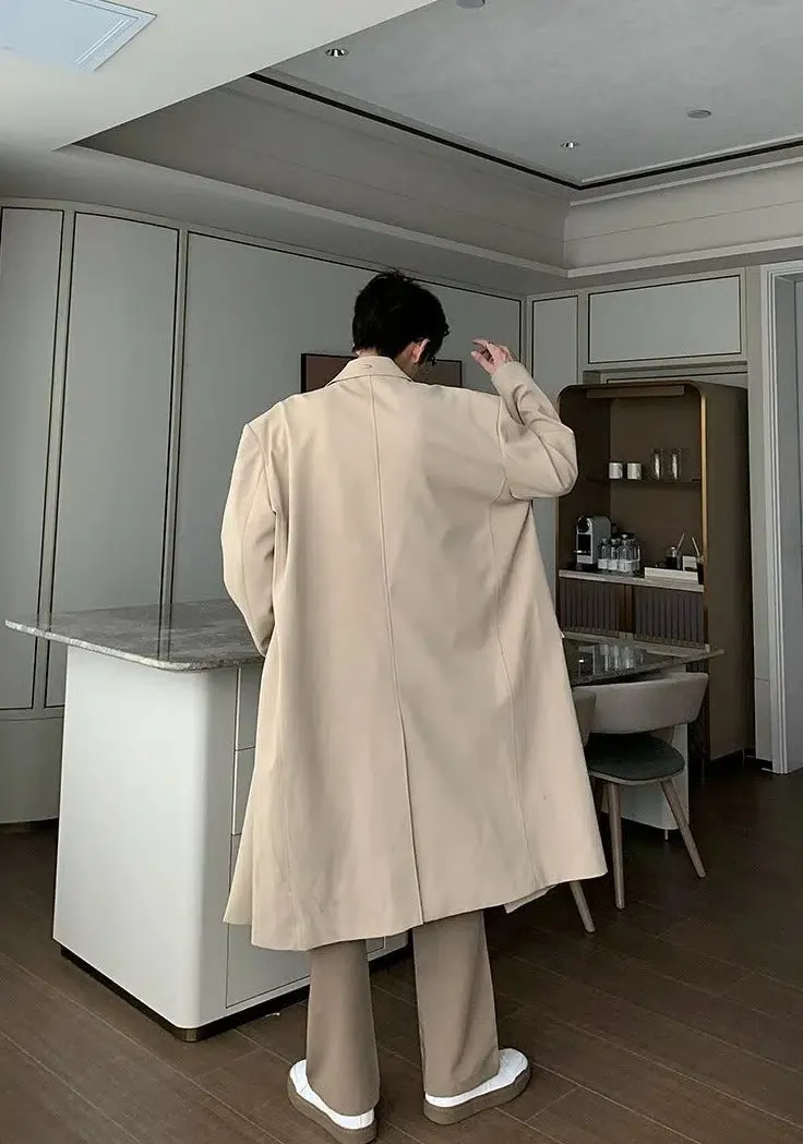 Long Single-breasted Trench Coat