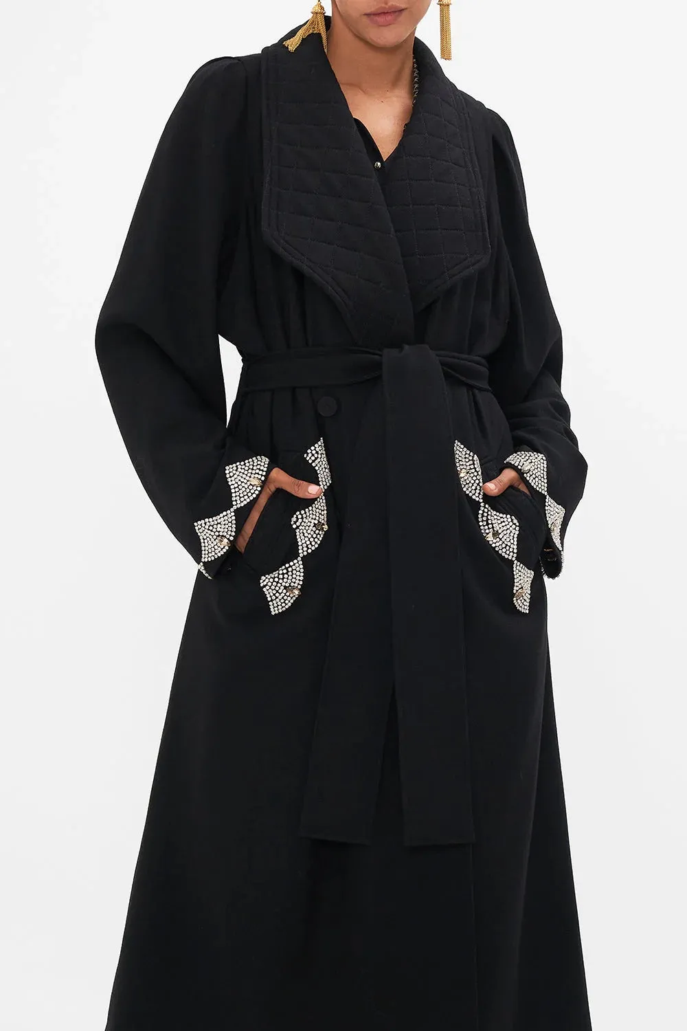 Magic In The Manuscripts Quilted Collar Wool Coat