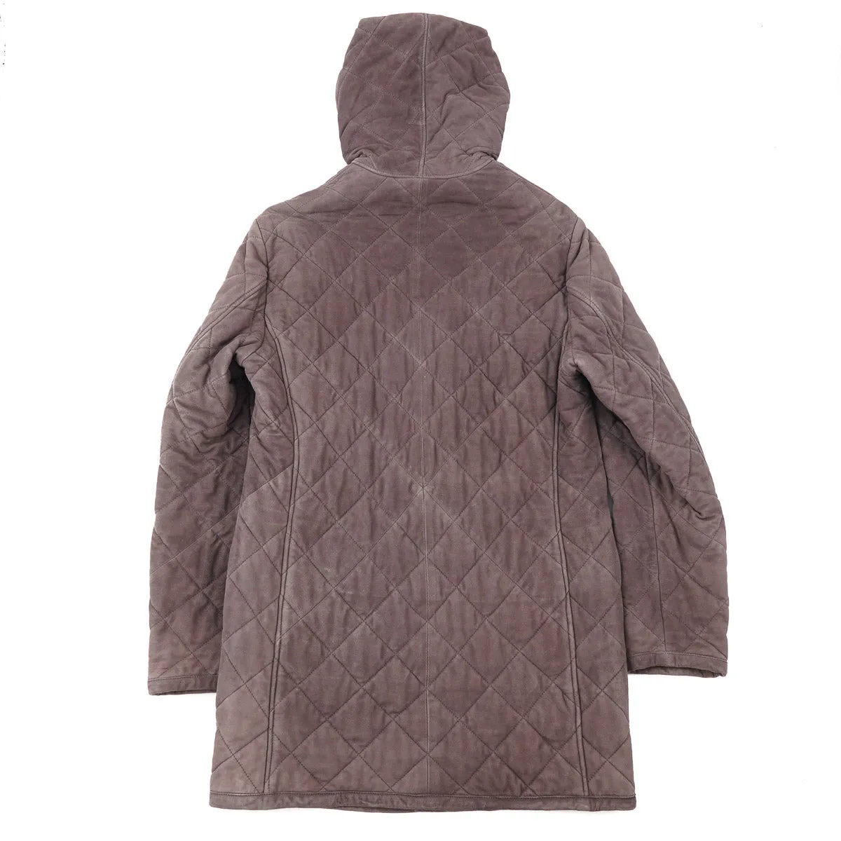 Mandelli Cashmere-Lined Quilted Suede Parka