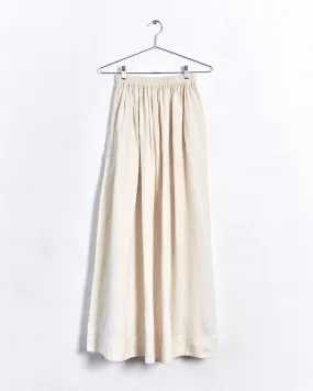 Matteau elastic waist linen maxi skirt, ivory, 10