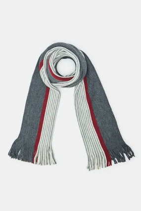 Men Grey Single Classic Scarf