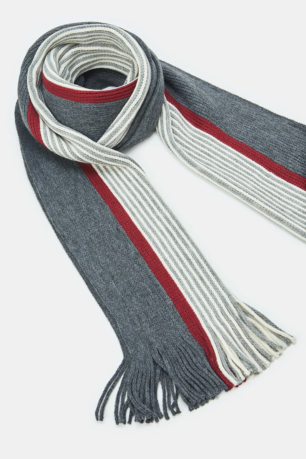 Men Grey Single Classic Scarf